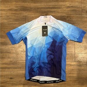 JPOJPO Blue/White Cycling Shirt Sz Lg NWT